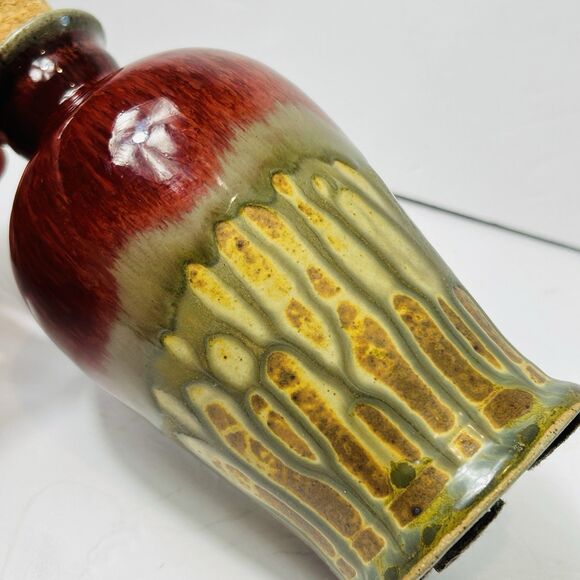 Paul Ray Pottery Drip Glaze Soap Dispenser Signed 8" Pump Studio Seagrove NC - Picture 4 of 7